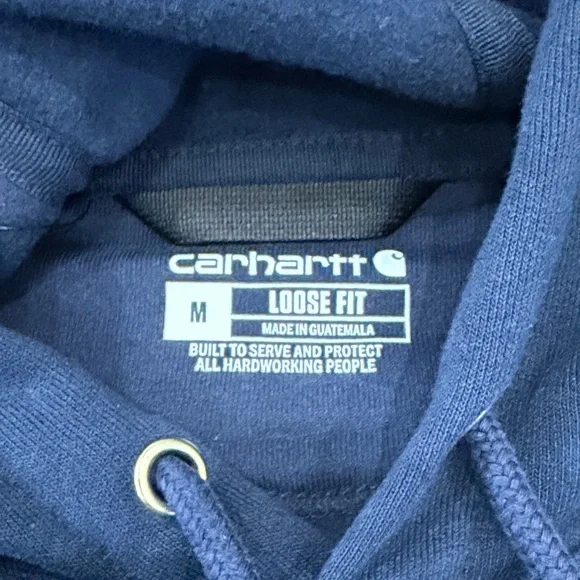 Carhartt Men's Navy Hoodie Sweater,Size M - Picture 14 of 17